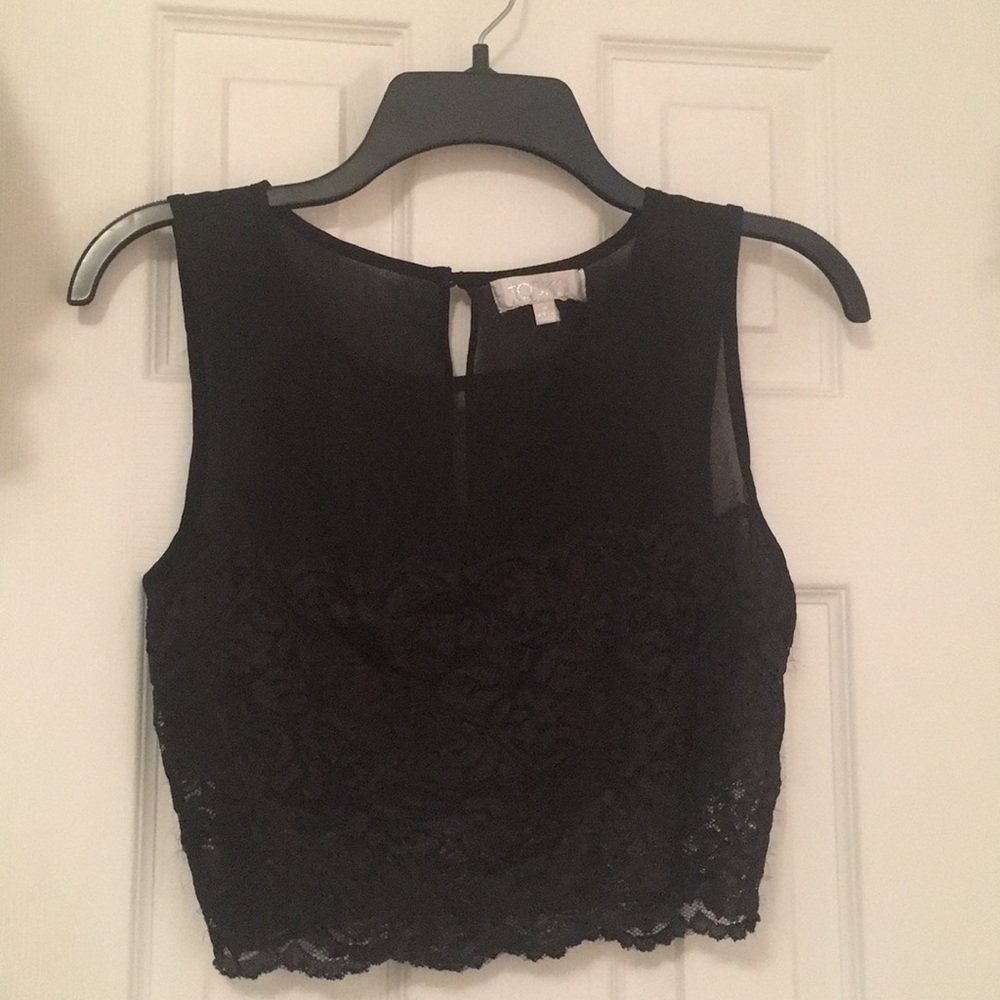 Black Lace Crop Top